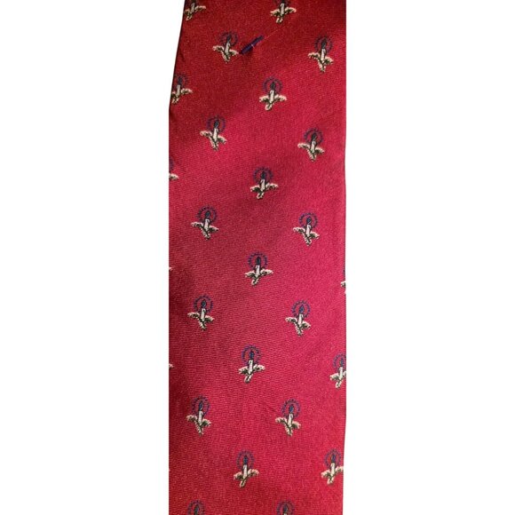 Vintage Necktie Hathaway Red Silk Christmas Candle & Flame Men Holiday - Picture 4 of 6